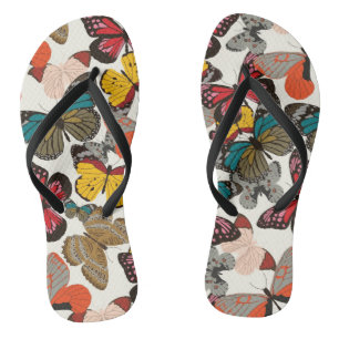 Retro floral pattern thongs