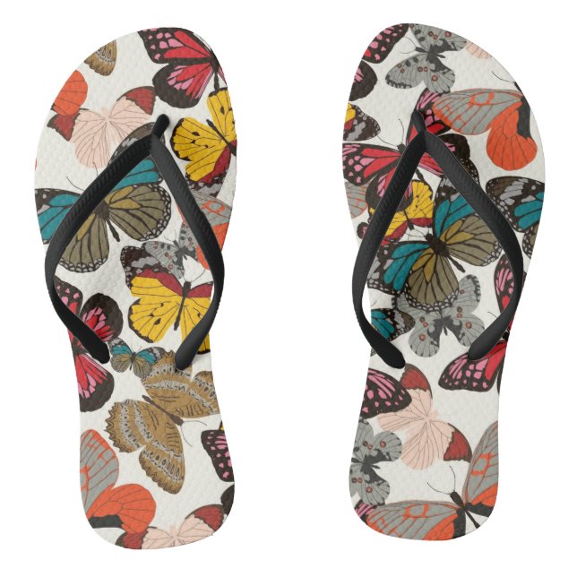 Retro floral pattern thongs (Footbed)