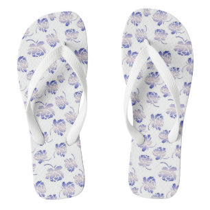 Retro floral pattern thongs