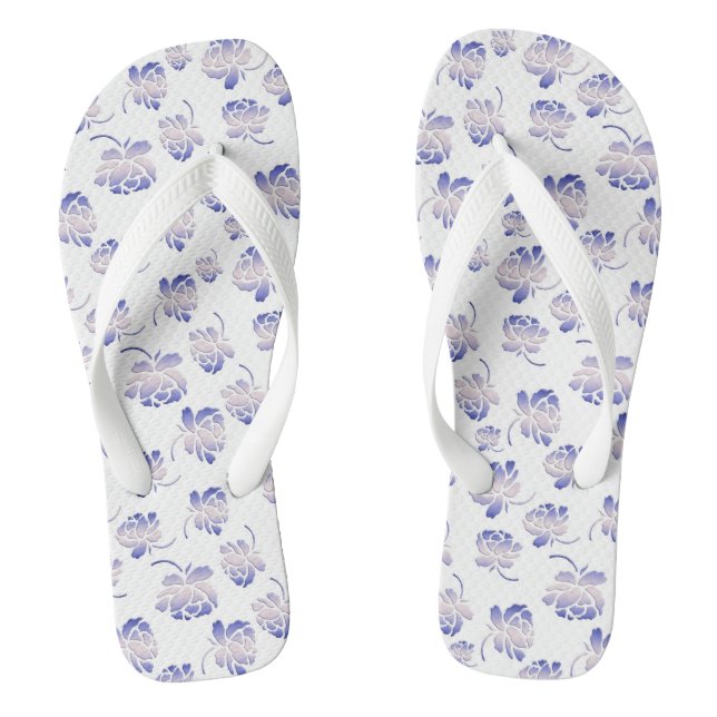 Retro floral pattern thongs (Footbed)