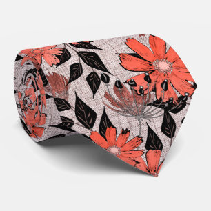 Retro floral pattern. tie