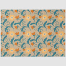 Retro Floral Pattern Tissue Paper