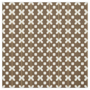 Retro Floral Pattern with Brown and Beige Fabric