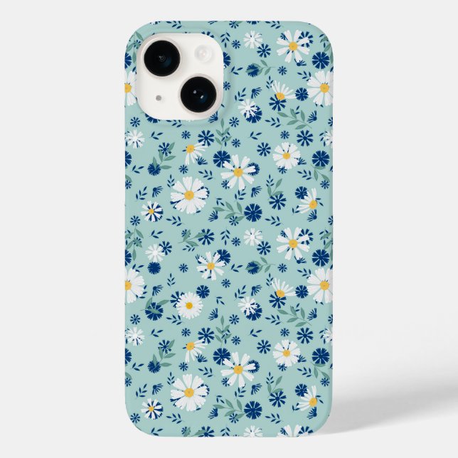 Retro floral pattern with daisies. Case-Mate iPhone case (Back)