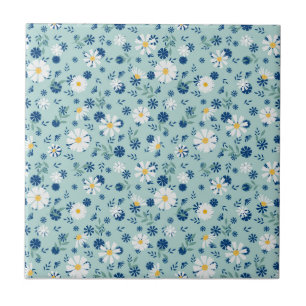 Retro floral pattern with daisies. ceramic tile