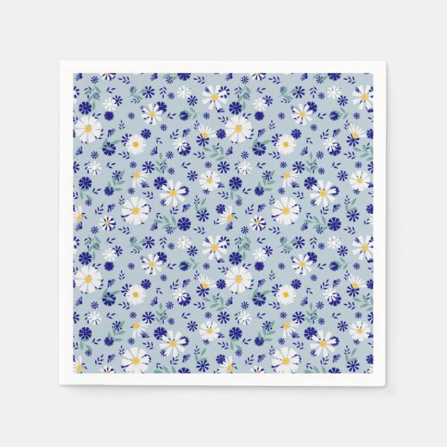 Retro floral pattern with daisies. napkin (Front)