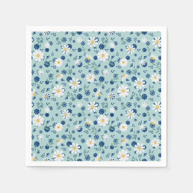 Retro floral pattern with daisies. napkin (Front)