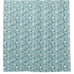 Retro floral pattern with daisies. shower curtain