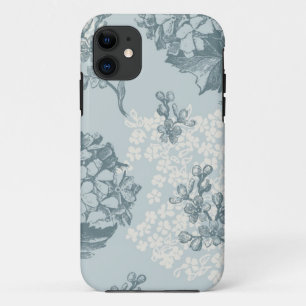 Retro floral pattern with viburnum flowers iPhone 11 case
