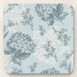Retro floral pattern with viburnum flowers coaster