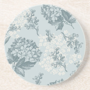 Retro floral pattern with viburnum flowers coaster