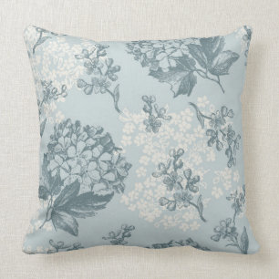 Retro floral pattern with viburnum flowers cushion