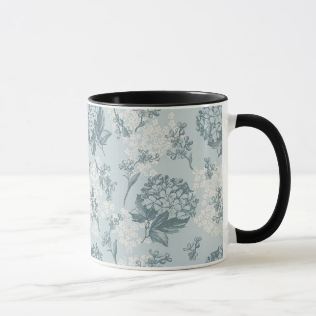Retro floral pattern with viburnum flowers mug (Right)