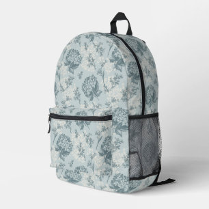 Retro floral pattern with viburnum flowers printed backpack