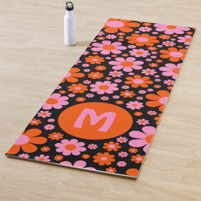 Retro Floral Personalised  Yoga Mat (In Situ)