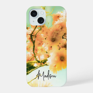 Retro Floral Photo Personalised iPhone 15 Case