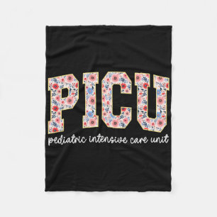 Retro Floral Picu Nurse Flower Paediatrics Icu Nur Fleece Blanket