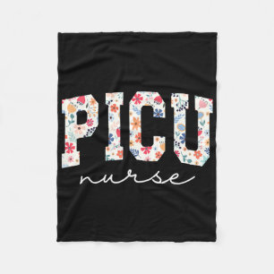 Retro Floral Picu Nurse Flower Paediatrics Icu Nur Fleece Blanket