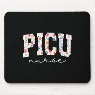 Retro Floral Picu Nurse Flower Paediatrics Icu Nur Mouse Pad