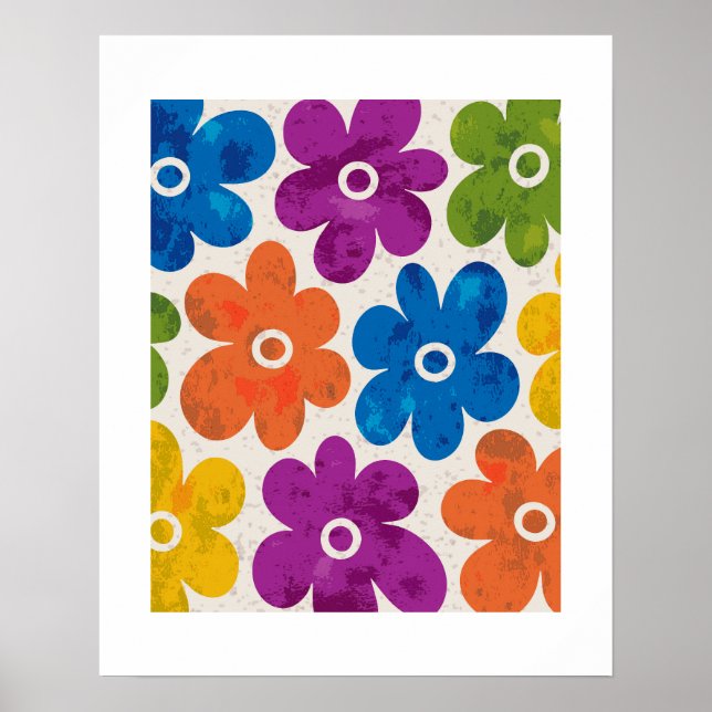 Retro Floral Pop-Art Poster (Front)