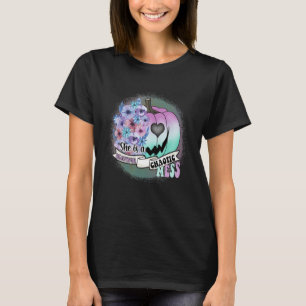 Retro Floral Pumpkin Spooky Halloween Women Girls T-Shirt