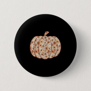 Retro Floral Pumpkin Thanksgiving Autumn Fall Vibe 6 Cm Round Badge