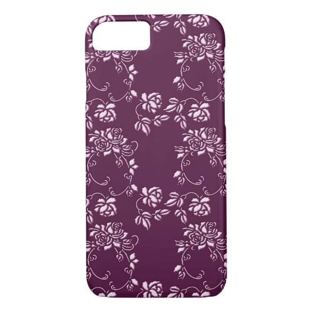 retro floral purple pattern Case-Mate iPhone case (Back)
