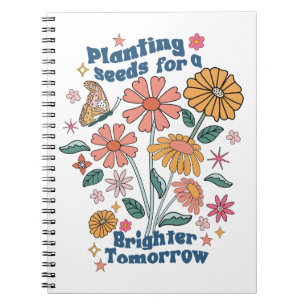 Retro Floral Quote Positive Notebook