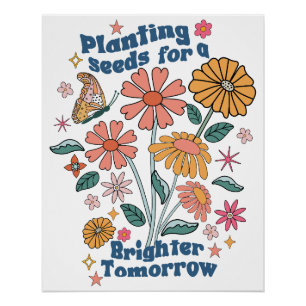 Retro Floral Quote Poster