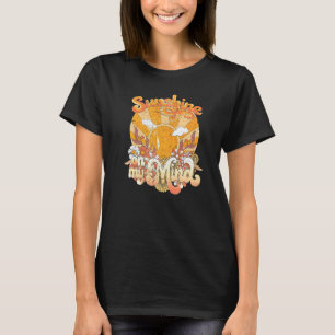 Retro Floral Rainbow Sunshine On My Mind Peace Hip T-Shirt