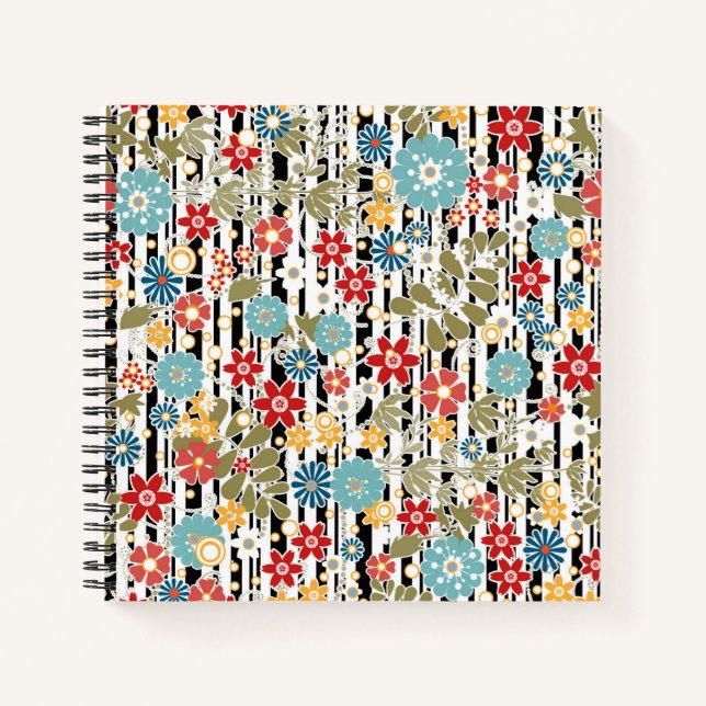 Retro, floral retro notebook (Front)
