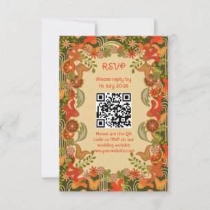 Retro floral - RSVP card