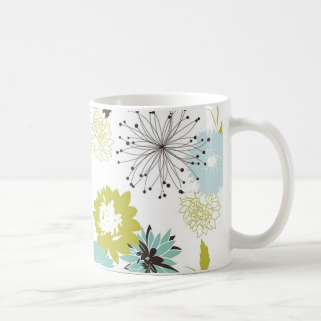 Retro Floral Seamless Coffee Mug (Right)