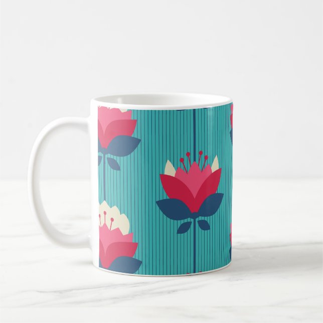 Retro floral seamless pattern. coffee mug (Left)