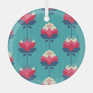 Retro floral seamless pattern. glass tree decoration