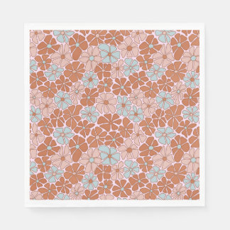 Retro Floral Seamless Pattern Napkin