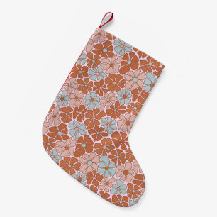 Retro Floral Seamless Pattern Small Christmas Stocking
