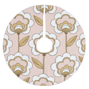 Retro floral: seamless vintage pattern. brushed polyester tree skirt