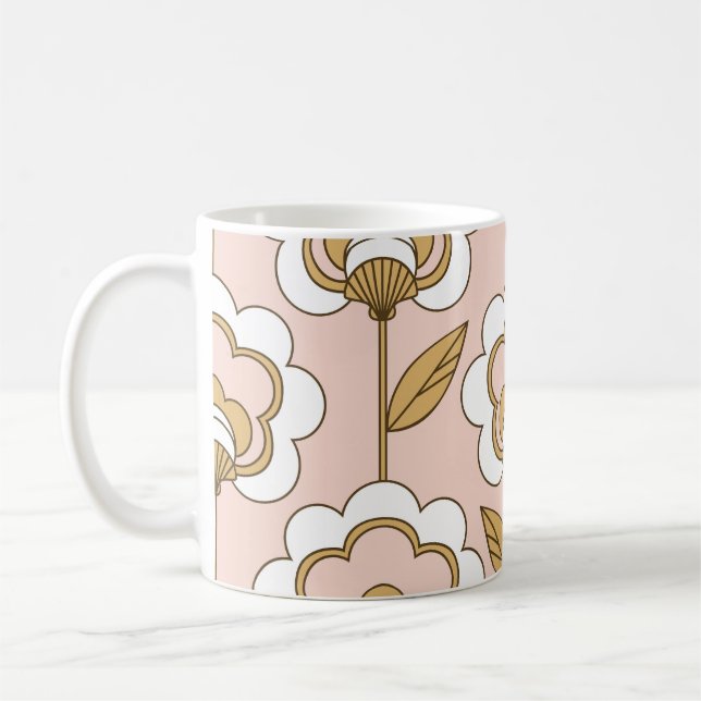 Retro floral: seamless vintage pattern. coffee mug (Left)