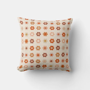 Retro Floral Terracotta Beige Cushion