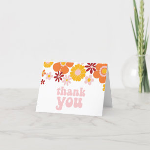 Retro Floral Thank You Sticker