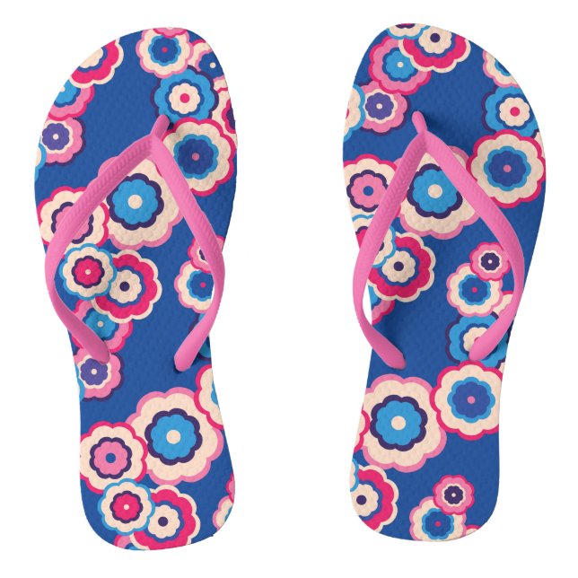 Retro Floral Thongs (Footbed)