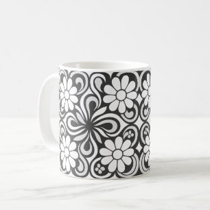 Retro Floral Tile Coffee Mug