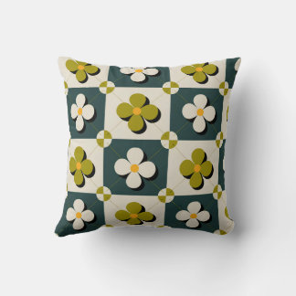 Retro Floral Tiles Cushion