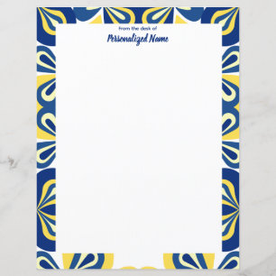 Retro Floral Unlined Paper Sheet