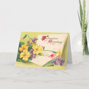 Retro Floral Victorian Valentine's Day Card