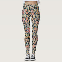 Retro Floral Vintage Daisy Print Leggings