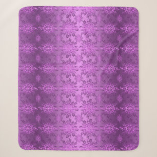 Retro Floral Violet Design Sherpa Blanket