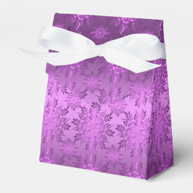 Retro Floral Violet Favour Box (Front Side)