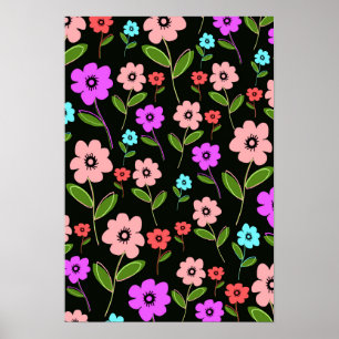 Retro Florals Poster